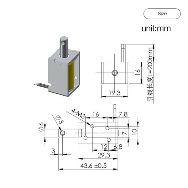 Dc 6v-24v Open Frame Solenoid Stroke 5mm Micro Electromagnet - Image 4