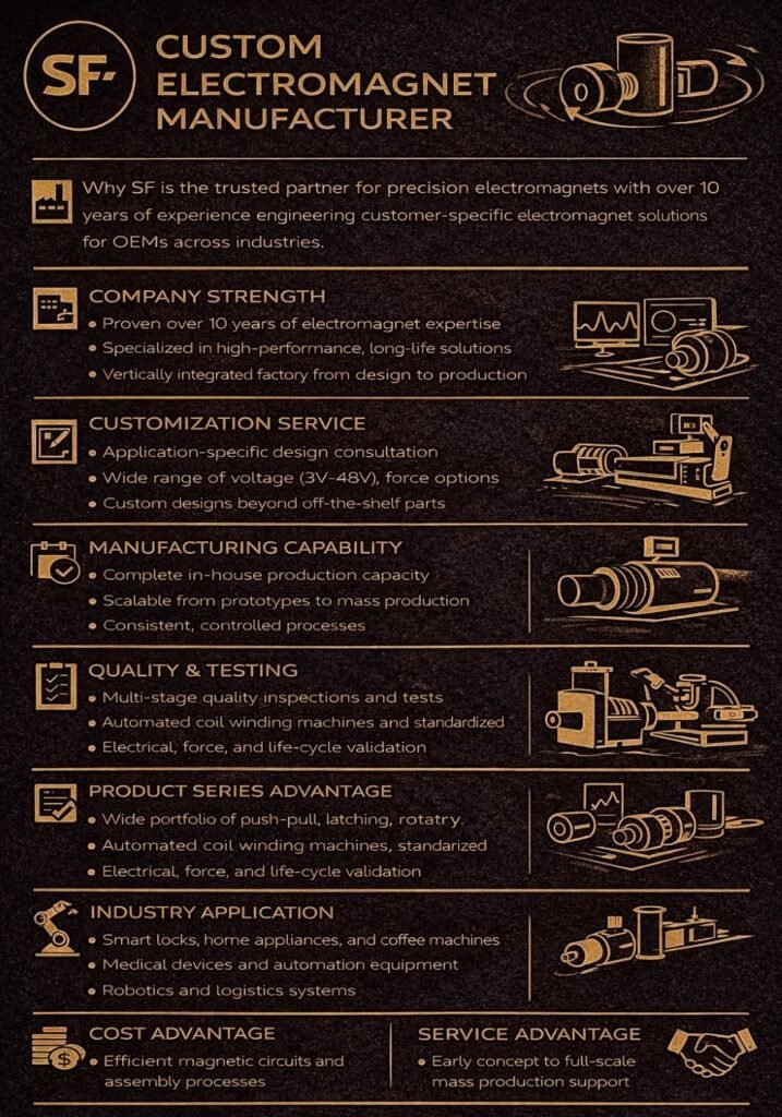 Custom Electromagnet Manufacturer Advantages: Why SF Is the Trusted Partner for Precision Electromagnets